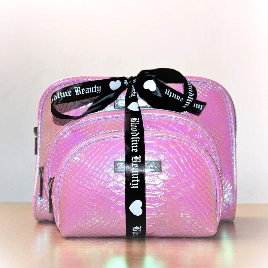 Croc Couture Makeup Bag Set | BLOODLINE BEAUTY